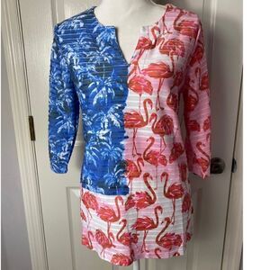 CORAL BAY PETITE MEDIUM FLAMINGO TOP NWT